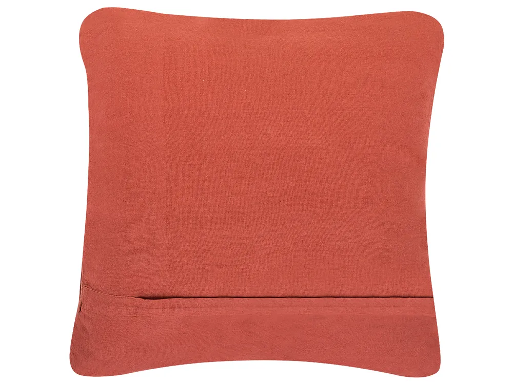 Dekokissen 2er Set AKKOY 45 x 45 cm Baumwolle Orange Geometrisches Muster_768947