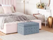 Storage Ottoman MICHIGAN Velvet Light Grey_663180