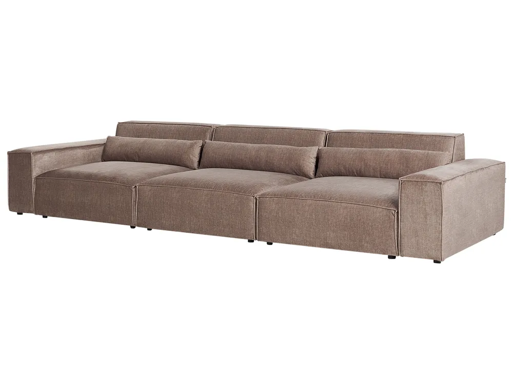 Modular Sofa 3 Seater HELLNAR Fabric Light Brown_912235