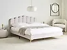 Bett mit Lattenrost Samtstoff SAUVIAN 160 x 200 cm Cremeweiß