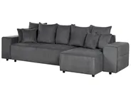 Eckschlafsofa 3-Sitzer LUSPA mit Stauraum Cord Dunkelgrau linksseitig_898712