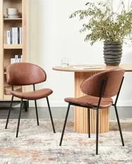 Esszimmerstuhl 2er Set KIANA Kunstleder Braun_938989