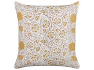 Throw Cushion AMARA 45 x 45 cm Cotton Yellow Floral Pattern_839152