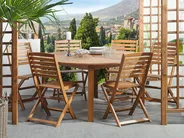 Gartenmöbel Set 6-Sitzer TOLVE mit Schirm (12 Optionen) Akazienholz Braun_863807