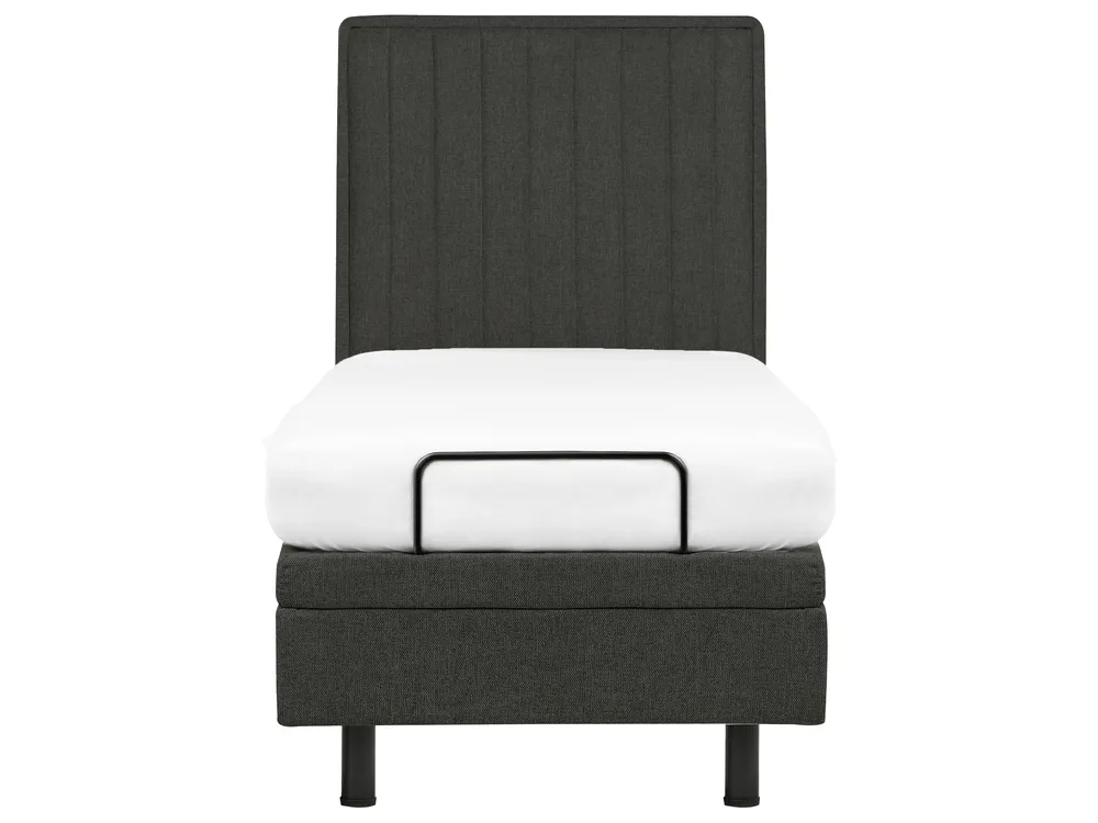 Bett verstellbar Stoff DUKE II 80 x 200 cm Dunkelgrau_987333