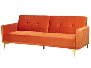 Sofa Bed 3 Seater LUCAN Velvet Orange_810398
