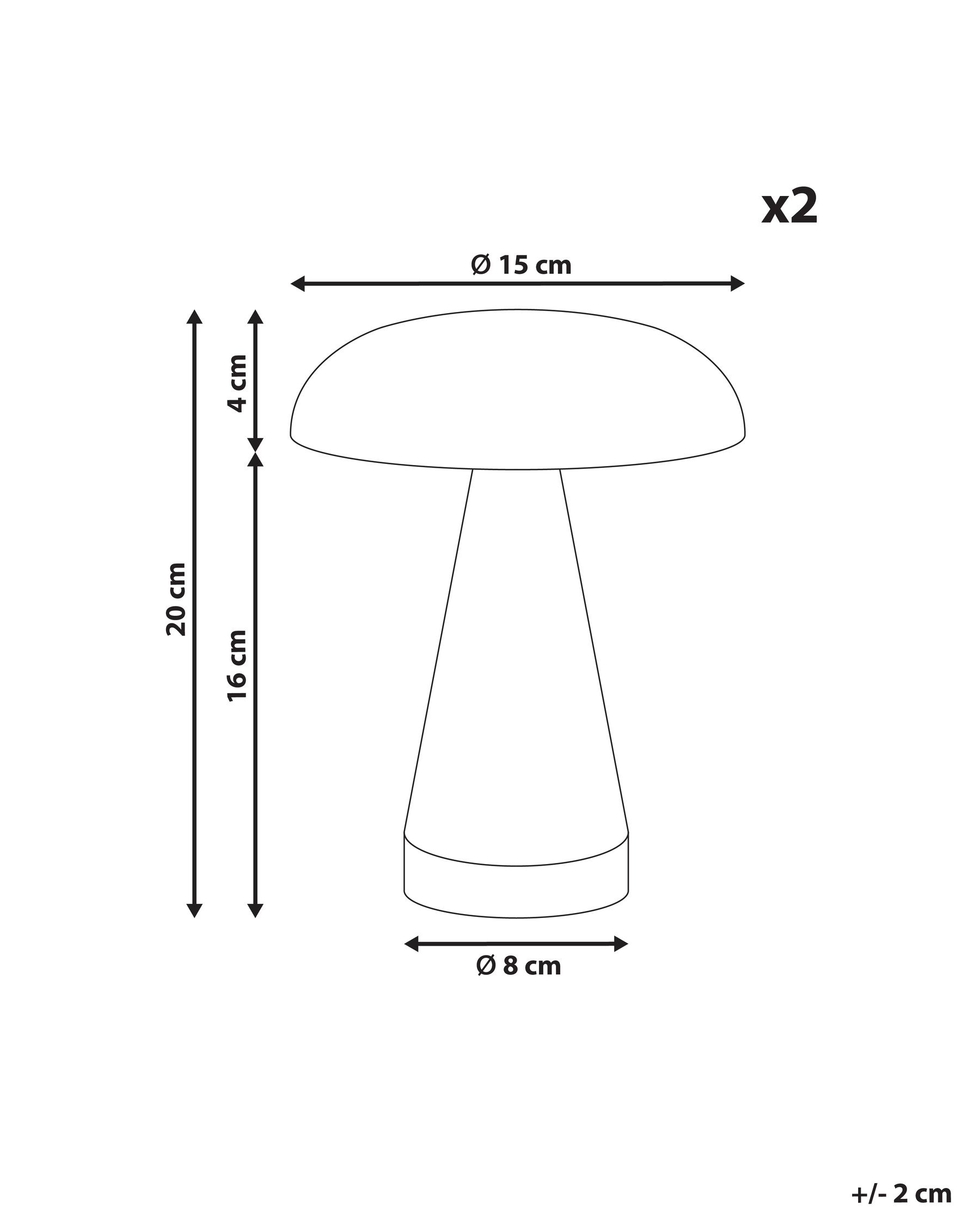 Kabellose LED Tischlampe 2er Set KULFO mit Dimmer Metall Silber_1042384