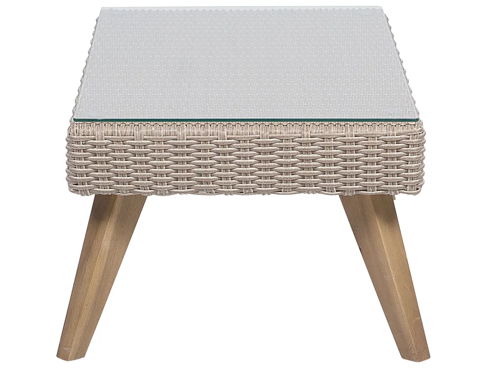 Lounge Set mit Tisch 4-Sitzer VITTORIA Polyrattan Grau_744964