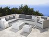 Lounge Set mit Tisch 8-Sitzer XXL modular Polyrattan Weiß rechtsseitig