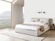 Bett mit Stauraum BAJONNA Stoff Beige 180 x 200 cm_970680