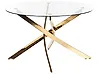 Dining Table MARAMO Gold 120 cm 120 cm Tempered Glass