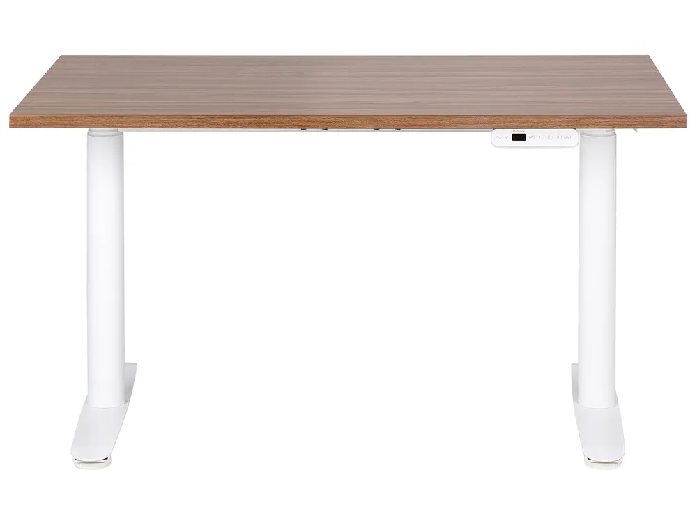 Schreibtisch elektrisch höhenverstellbar DESTINAS 120 cm 72 cm Braun / Weiß_899558