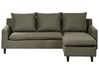 Corner Sofa ELVENES Velvet Dark Green Left Hand