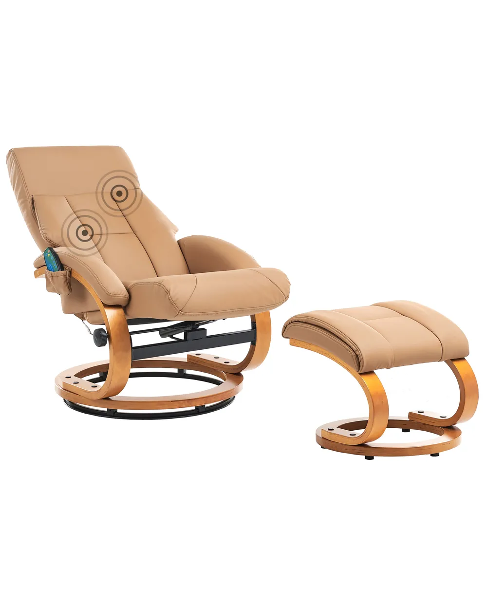 Massagestuhl FORCE mit Fußstütze Kunstleder Sandbeige