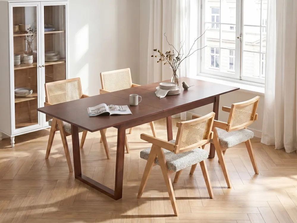 Ausziehbarer Esstisch CAMDEN Dunkle Esche 160/200 cm 95 cm_1101073