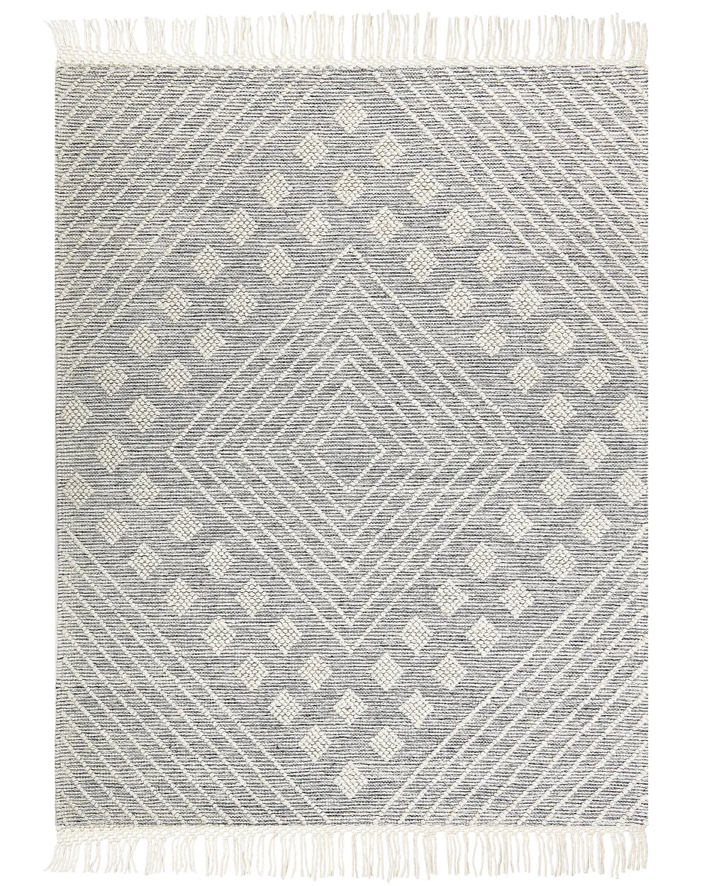 Teppich SAVUR Grau 160 x 230 cm Wolle_862379