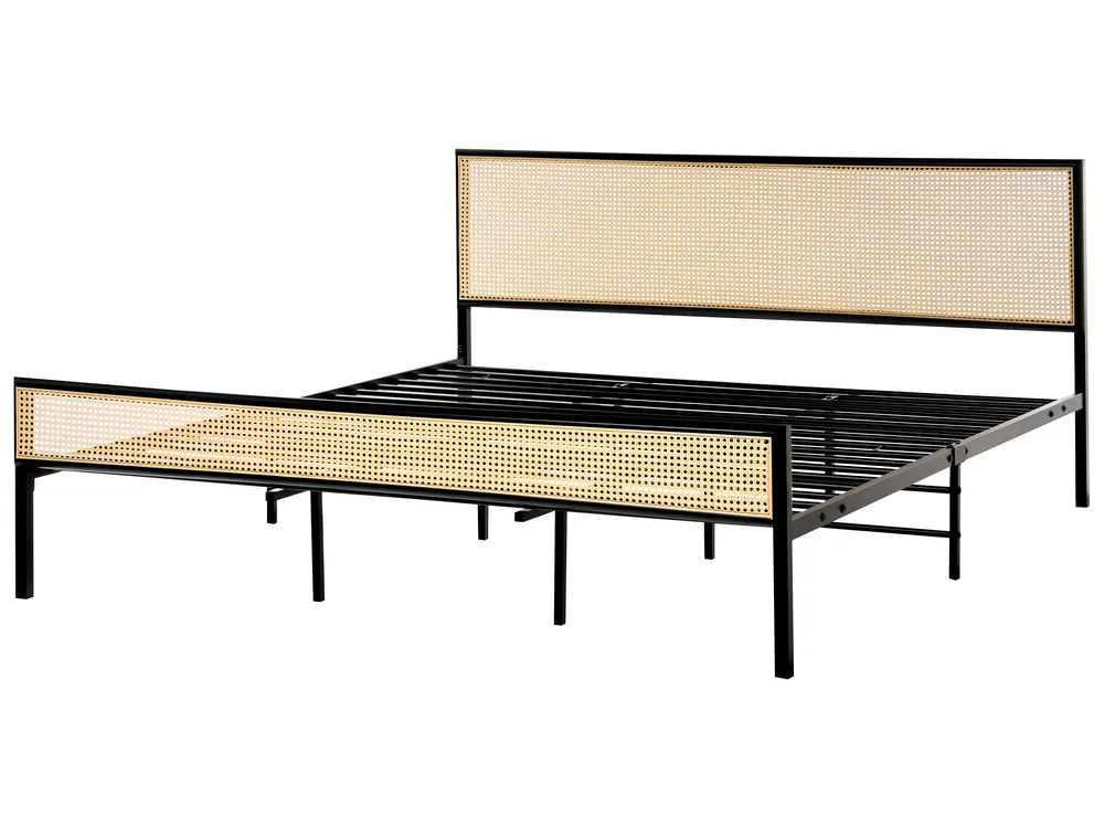 Bett mit Lattenrost Polyrattan AVANTON 180 x 200 cm Schwarz_976658