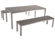 Gartenmöbel Set mit Bänken 6-Sitzer NARDO Grau_47359