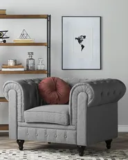 Armchair CHESTERFIELD Fabric Light Grey_710735