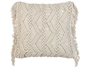 Set of 2 Decorative Cushions KIRIKKALE 45 x 45 cm Cotton Light Beige Geometric Pattern_905442
