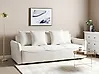 Schlafsofa 3-Sitzer KRAMA mit Stauraum Stoff Cremeweiß