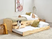 Ausziehbett Kiefernholz PETIVILLE 90 x 200 cm Hellbraun_939650