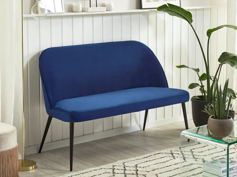 Esszimmerbank 2-Sitzer OSBY Samtstoff Marineblau