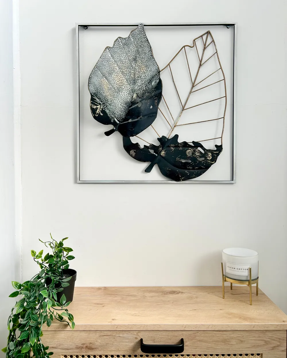 Wall Decor Leaf RHENIUM Metal 50 cm Multicolour_952996