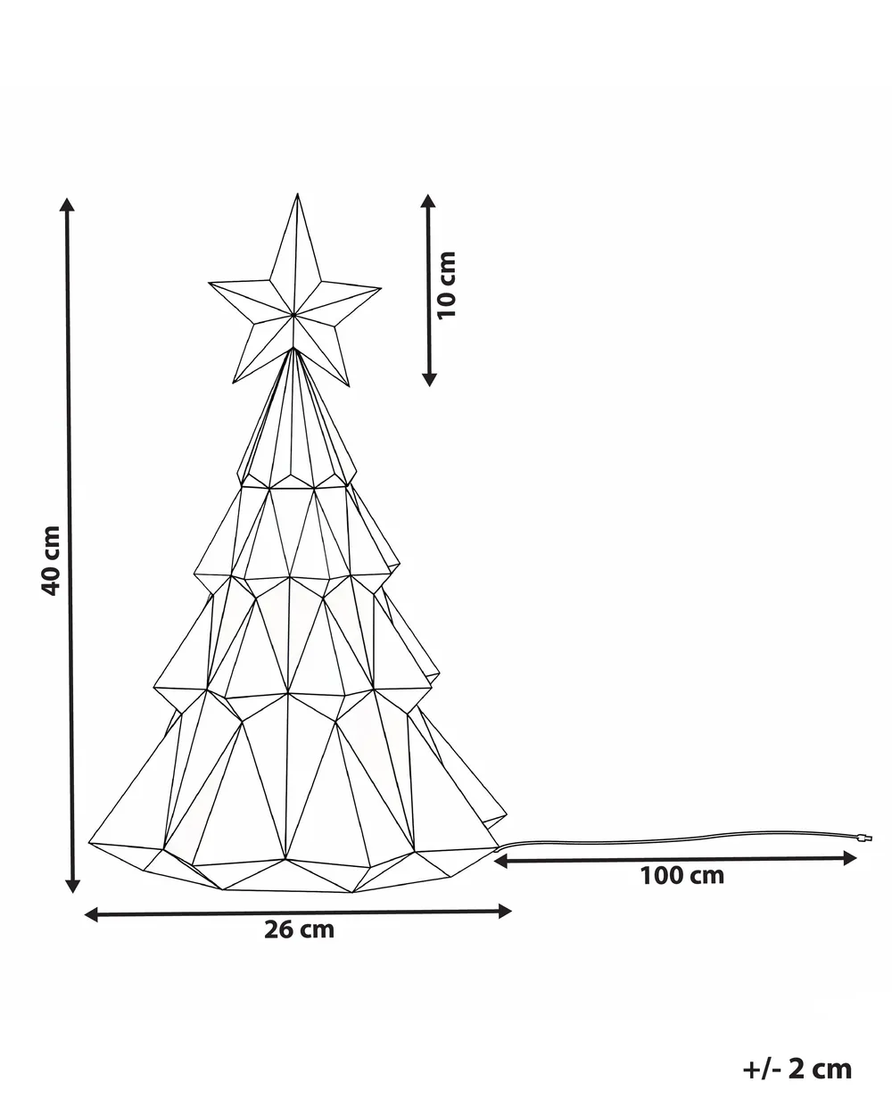 LED Dekoration UNUKA 40 cm Weihnachtsbaum Bunt_1029439