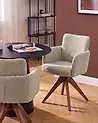 Esszimmerstuhl 2er Set drehbar EVELYN Bouclé Beige