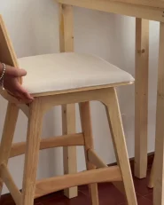 Set mit 2 Barstühlen CHARLESTON Holz Hellbraun / Hellbeige_1172673