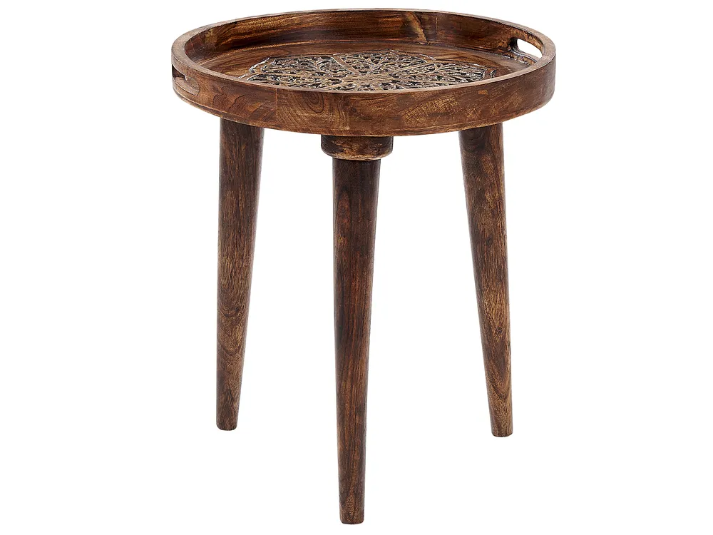 Beistelltisch 2er Set ASTAI Mangoholz Dunkelbraun_852311