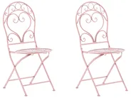 Bistro Set klappbar ALBINIA Metall Rosa_774556