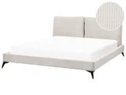 Bett mit Lattenrost Cord MELLE 180 x 200 cm Hellbeige_882249