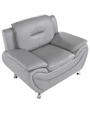 Armchair LEIRA Faux Leather Grey_1058627