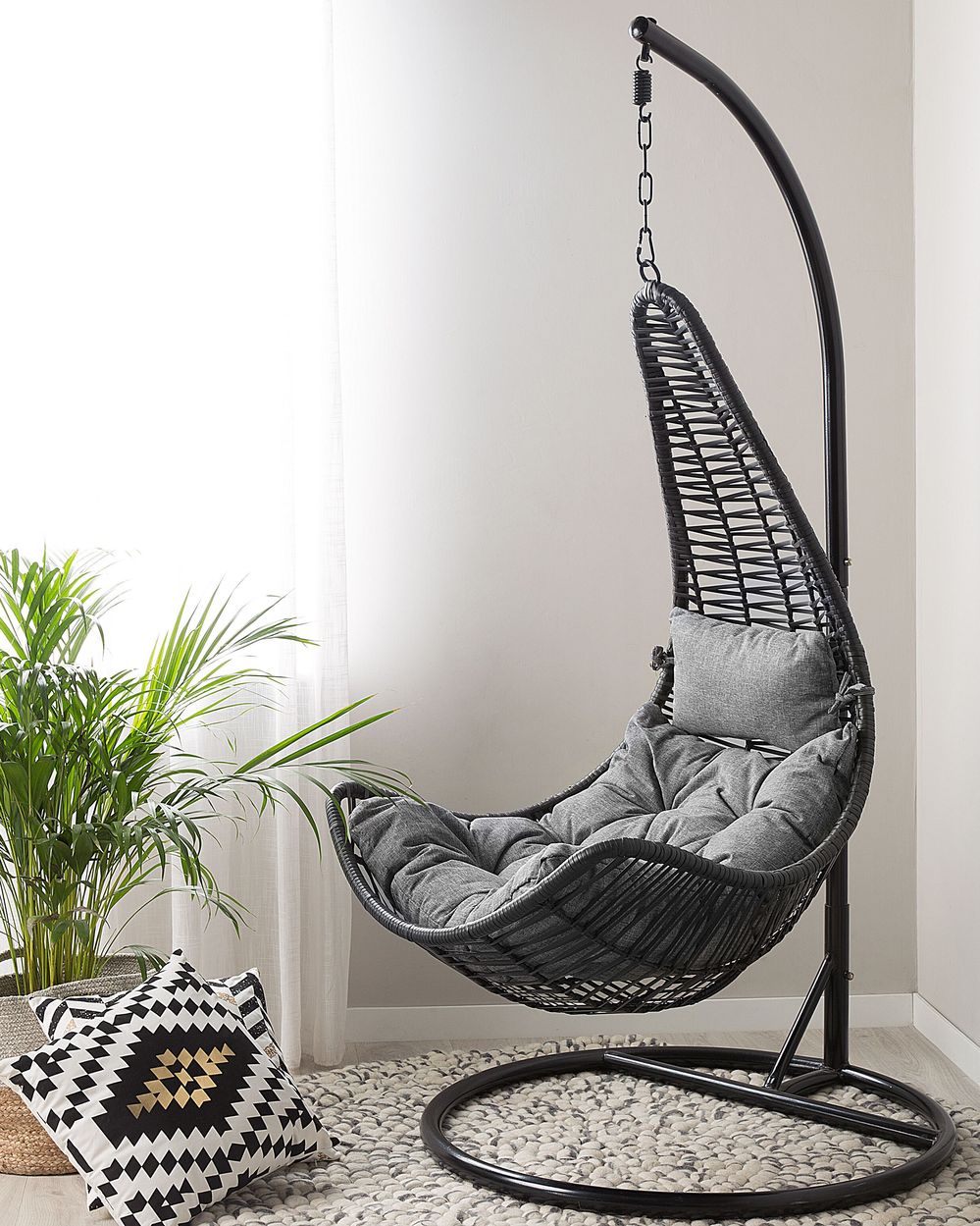 Hängesessel ATRI II Polyrattan Schwarz