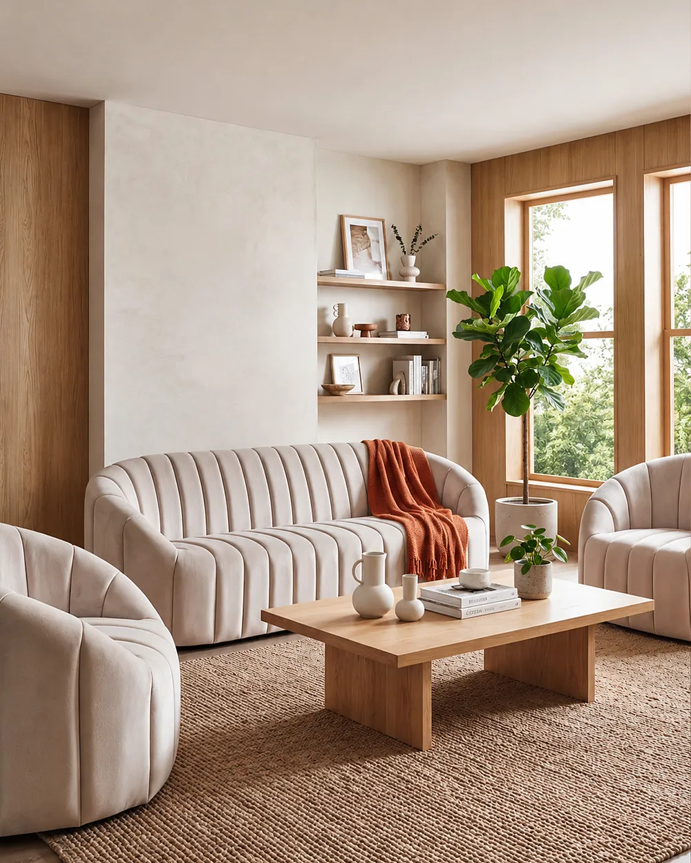 Sofa 3-Sitzer MALUNG Samtstoff Beige_1156473