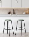 Set mit 2 Barhockern MORTON Samtstoff Mintgrün