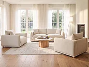 Sofa 3-Sitzer LUVOS Stoff Hellbeige_1159107