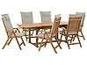 Gartenmöbel Set 6-Sitzer JAVA inkl. Kissen Akazienholz Taupe