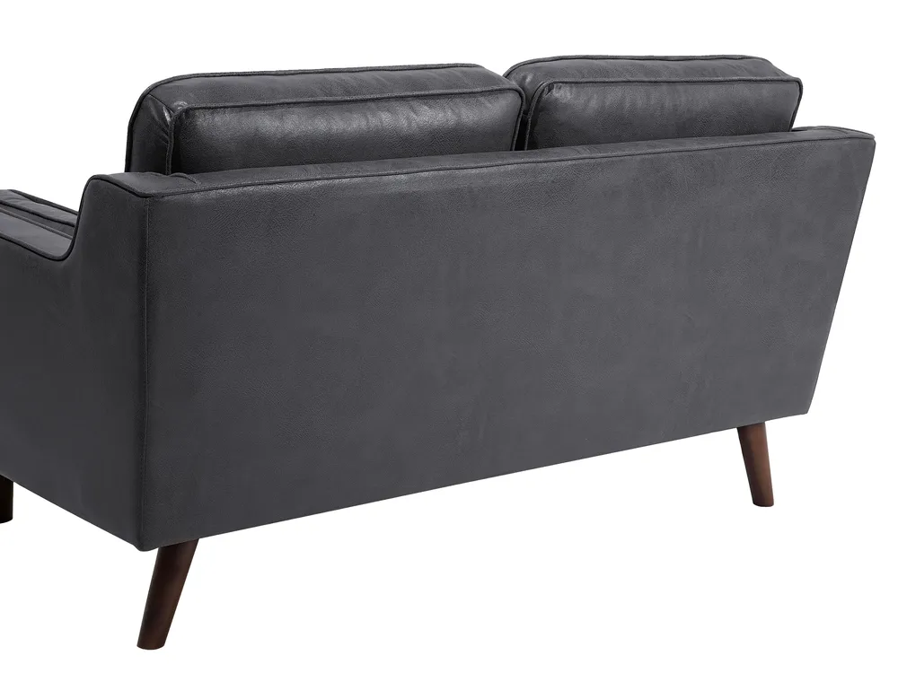 Sofa 2-Sitzer LOKKA Kunstleder Grau_697878
