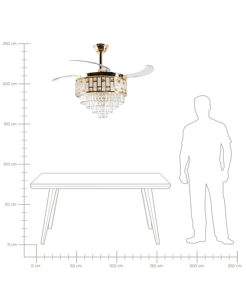 Plafondventilator met verlichting ALAPAHA met afstandsbediening LED Goud_1125779