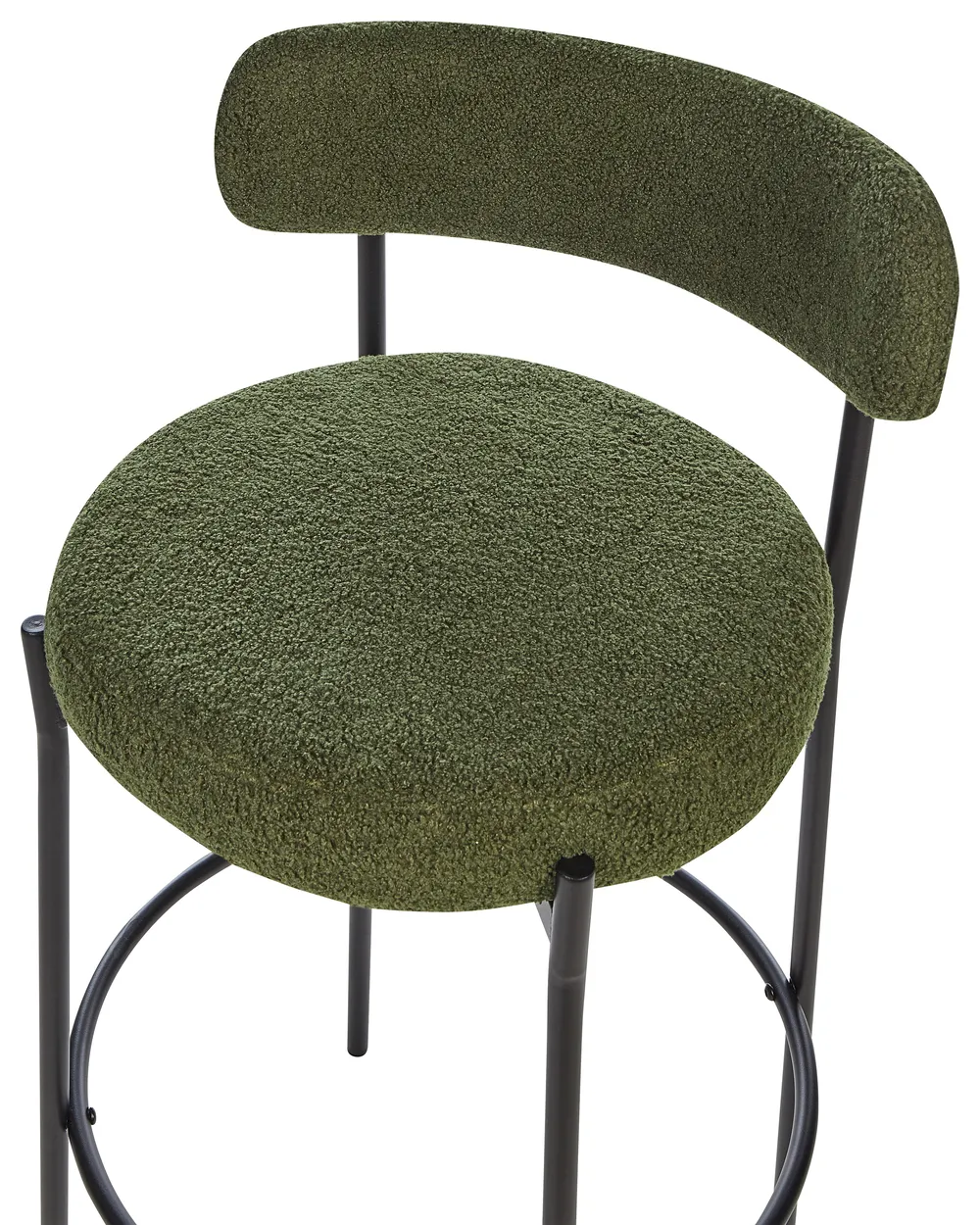 Set of 2 Bar Chairs ALLISON Boucle Green_913899