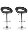 Set mit 2 Barstühlen PEORIA drehbar Kunstleder Schwarz