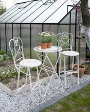 Garten Bartisch TRIESTE 60 cm 60 cm Metall Hellbeige_983829