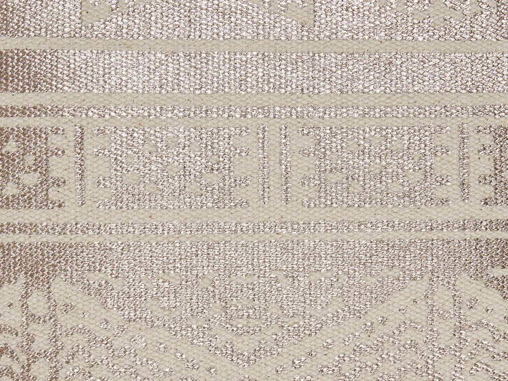 Dekokissen 2er Set OUJDA 50 x 50 cm Baumwolle Roségold Geometrisches Muster_831065