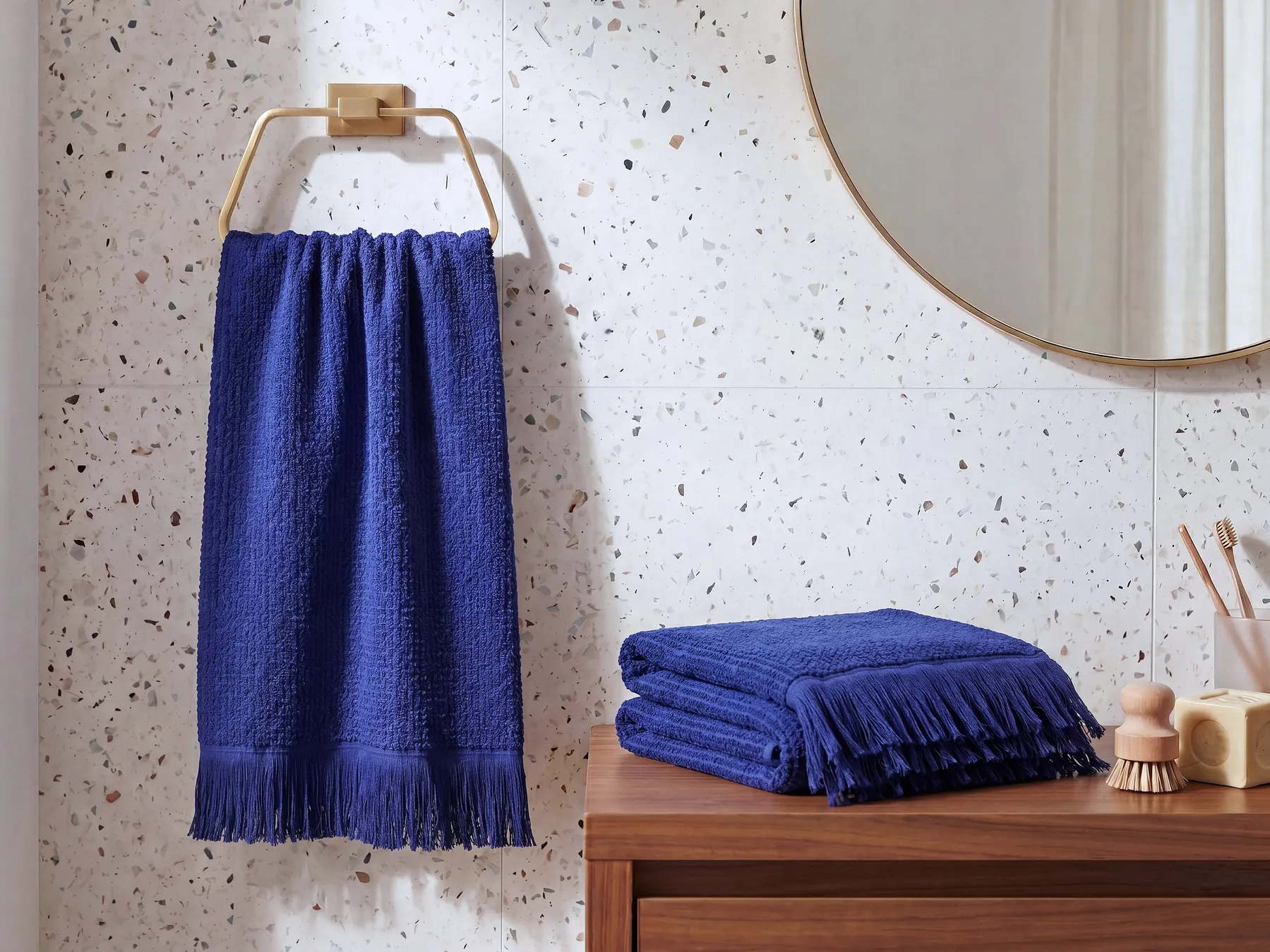 Handtücher 2er Set ATIU Baumwollfrottee Marineblau_843366