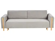 Schlafsofa 3-Sitzer KVAM mit Stauraum Stoff Grau_1021925