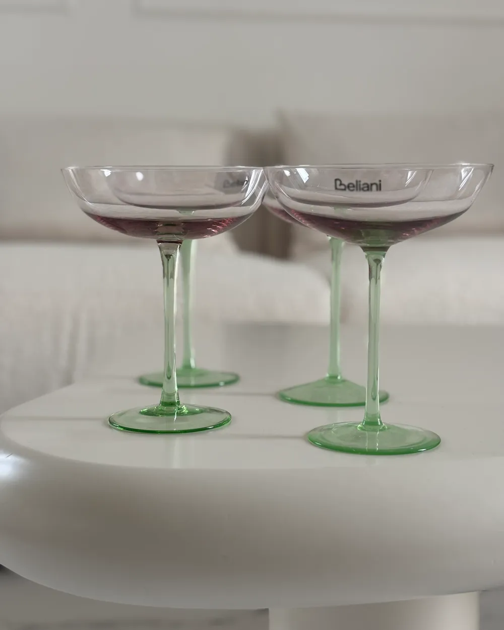 Martini Gläser 4er Set DIOPSIDE 250 ml Rosa