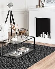 Rug ADATEPE Dark Grey 160 x 230 cm Viscose_1184616